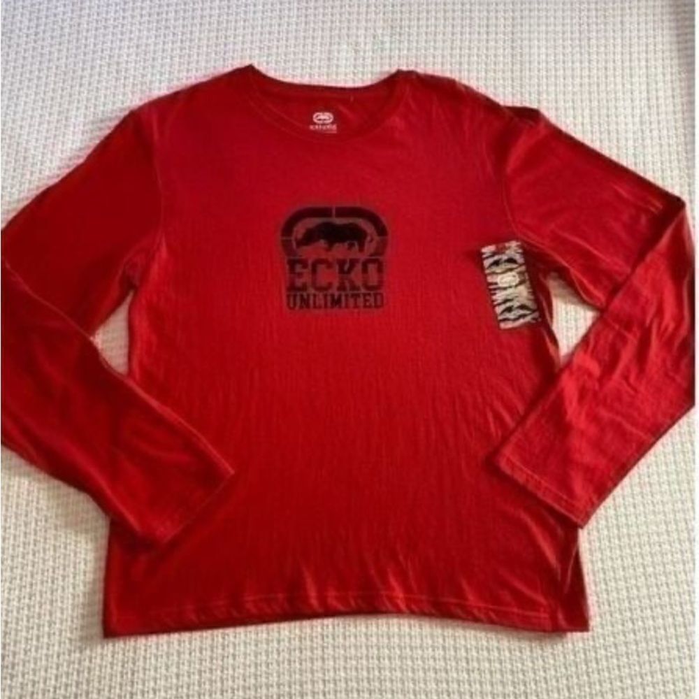Ecko Unltd Long Sleeve Red Shirt Medium